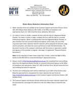 Water Meter Reduction Instruction Form 